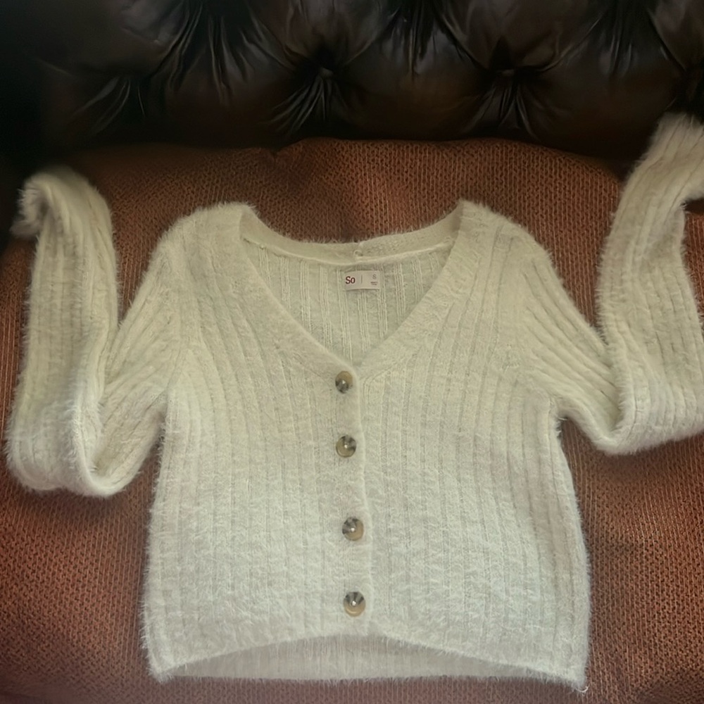 Small SO white cardigan